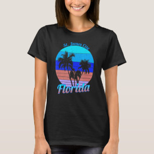 St James City Florida Retro Tropical Palm Trees V T-Shirt