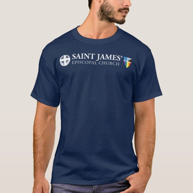St James' Simple logo shirt with pride shield (Front)