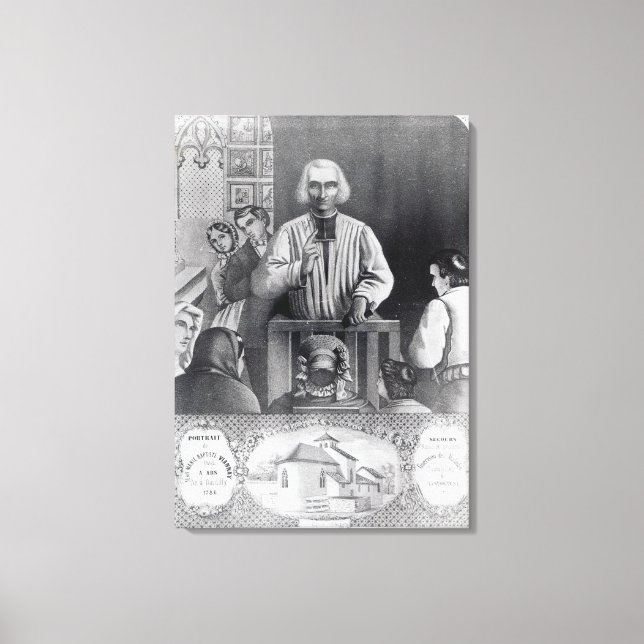 St. Jean-Marie Vianney  preaching, 19th century Canvas Print (Front)