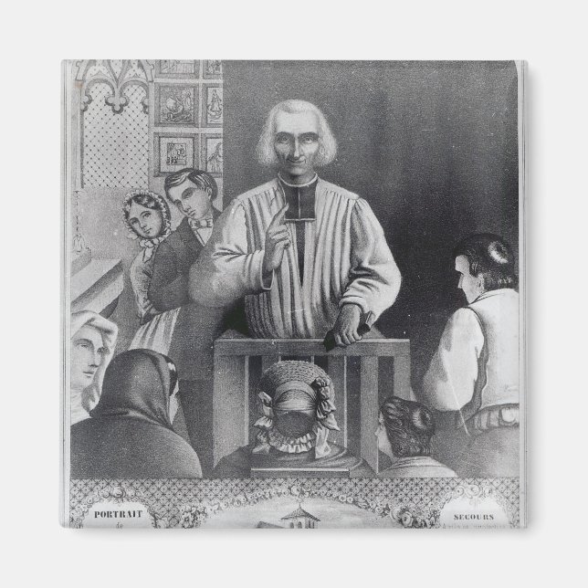 St. Jean-Marie Vianney  preaching, 19th century Magnet (Front)