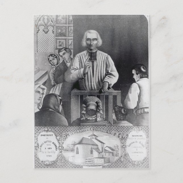 St. Jean-Marie Vianney  preaching, 19th century Postcard (Front)