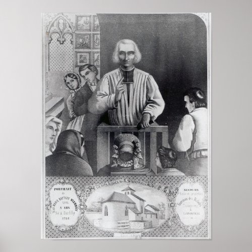 St Jean_Marie Vianney  preaching 19th century Poster
