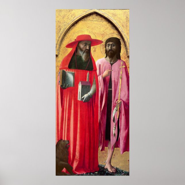 St. Jerome and St. John the Baptist, c.1428-29 Poster (Front)