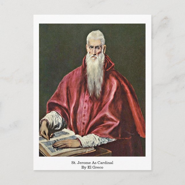 St. Jerome As Cardinal By El Greco Postcard (Front)