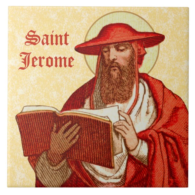 St. Jerome as Cardinal with Book (P 004) Ceramic Tile (Front)