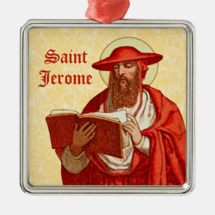 St. Jerome as Cardinal with Book (P 004) Metal Ornament