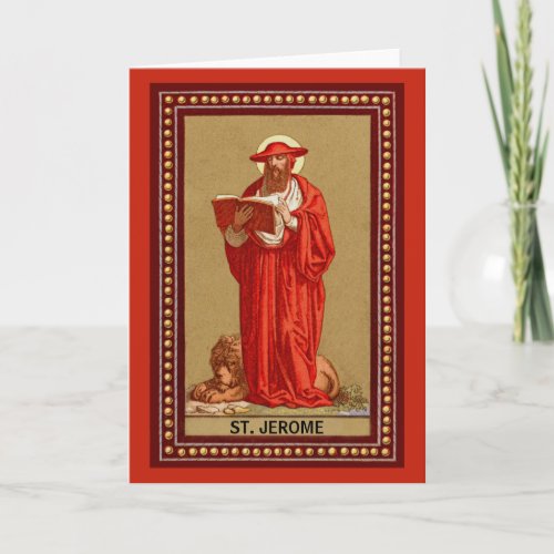 St Jerome as Cardinal with Lion P 004 Card