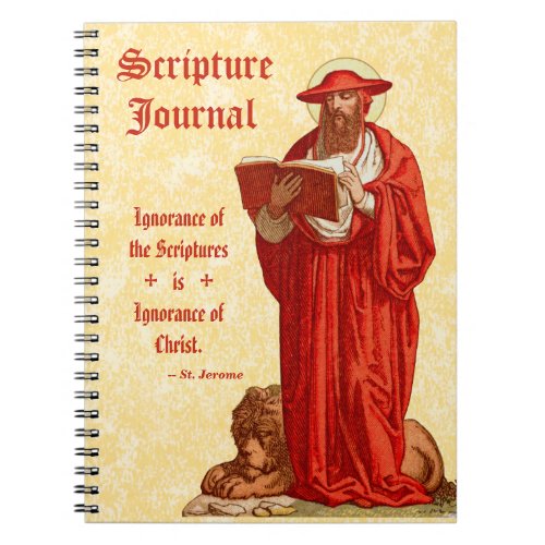 St Jerome as Cardinal with Lion P 004 Scripture Notebook