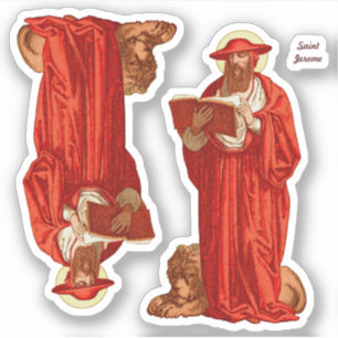 St. Jerome as Cardinal with Lion (P 004) Sticker