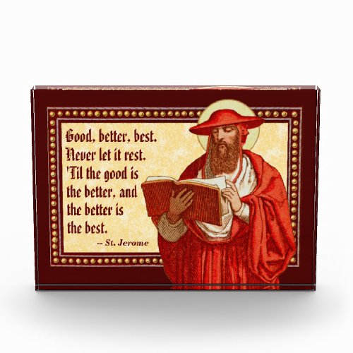 St Jerome as Cardinal with Motivational Quote Acrylic Award