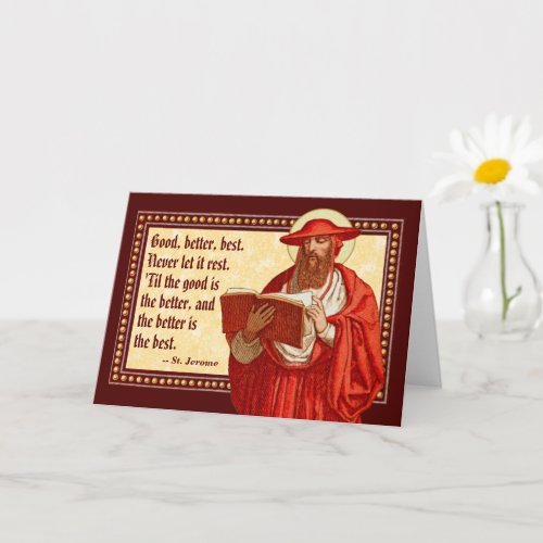 St Jerome as Cardinal with Motivational Quote Card
