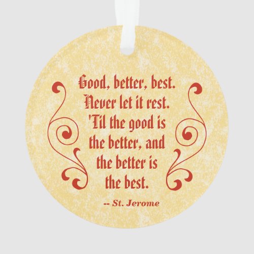 St Jerome as Cardinal with Motivational Quote Ornament