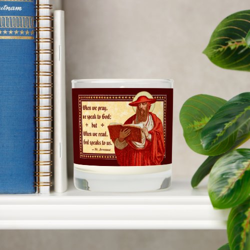 St Jerome as Cardinal with Pray Read Quote Scented Candle