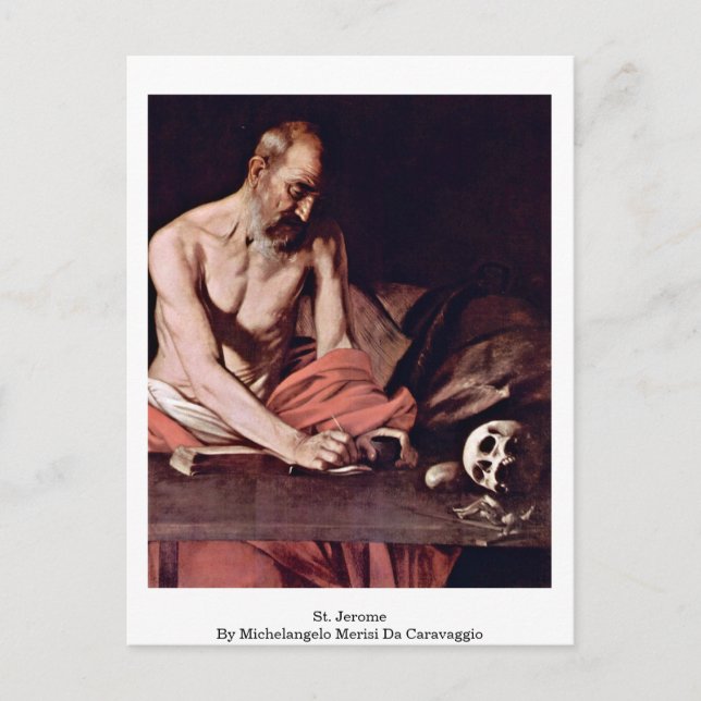 St. Jerome By Michelangelo Merisi Da Caravaggio Postcard (Front)