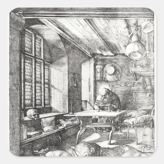 St. Jerome in his Study, 1514 Square Sticker (Front)