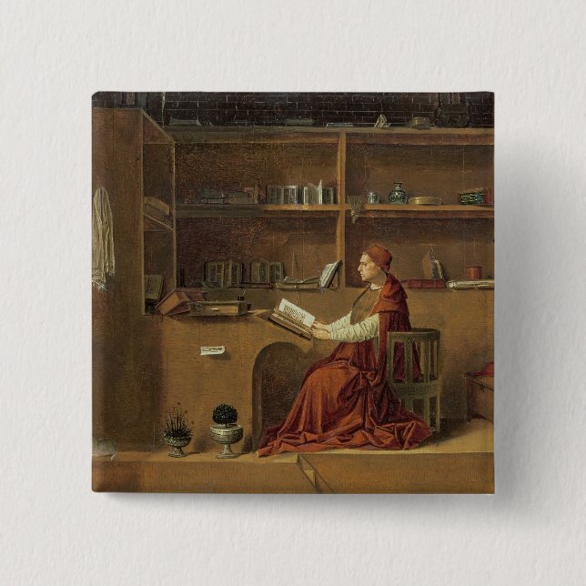 St. Jerome in his study, c.1475 2 Pinback Button (Front)