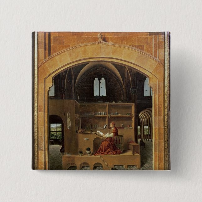 St. Jerome in his study, c.1475 Pinback Button (Front)