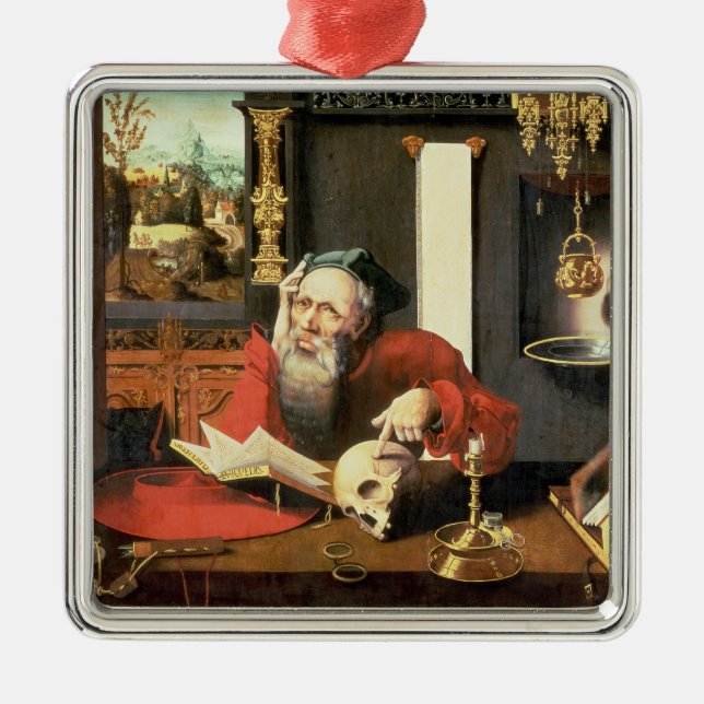 St. Jerome in his Study Metal Ornament (Front)