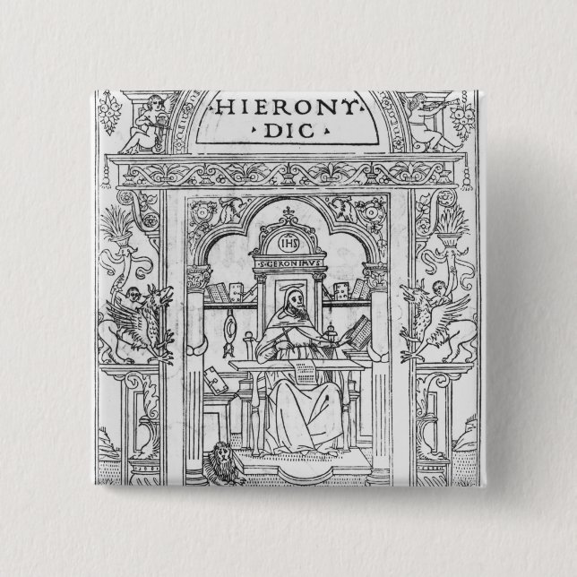 St. Jerome in his Study Pinback Button (Front)