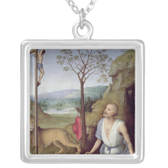 St. Jerome in the Desert, c.1499-1502 Silver Plated Necklace (Front)