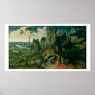 St. Jerome in the Desert (oil on panel) (see also Poster