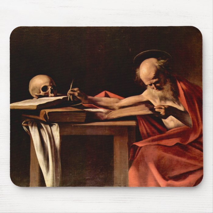 St. Jerome while writing by Caravaggio Mousepad