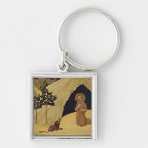 St. Jerome with the lion, 1436 (tempera on panel) Keychain