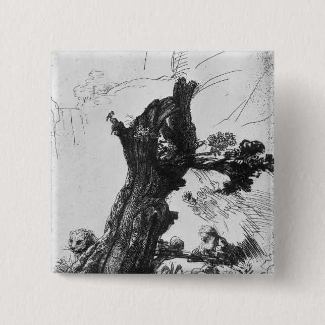 St. Jerome Writing, 1648 Pinback Button (Front)