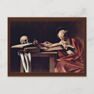 St. Jerome Writing By Michelangelo Merisi Da Carav Postcard
