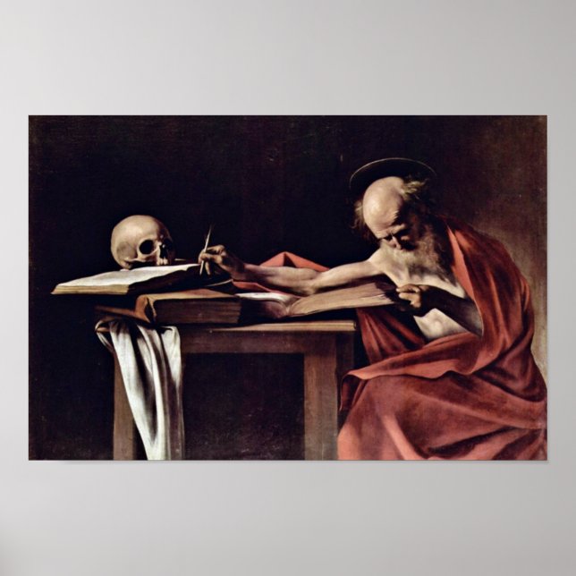 St. Jerome Writing By Michelangelo Merisi Da Carav Poster (Front)