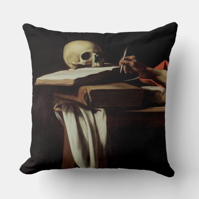 St. Jerome Writing, c.1604 (detail of 64911) Throw Pillow (Front)