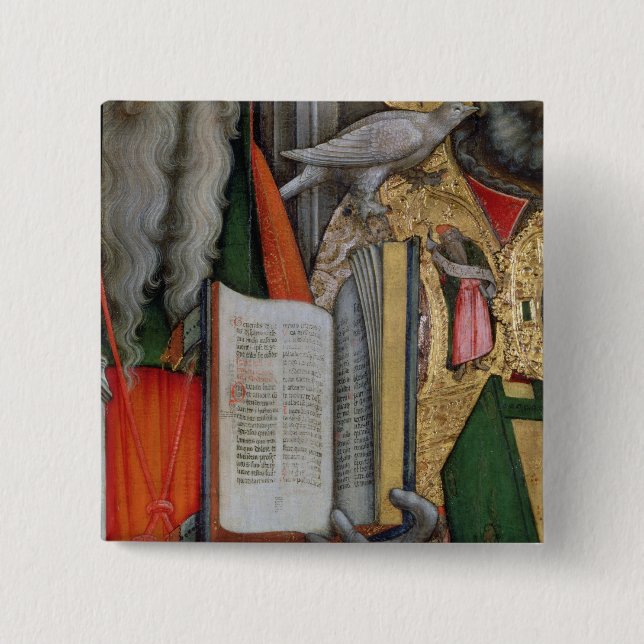 St. Jerome's Bible and St. Gregory's Dove, detail Pinback Button (Front)