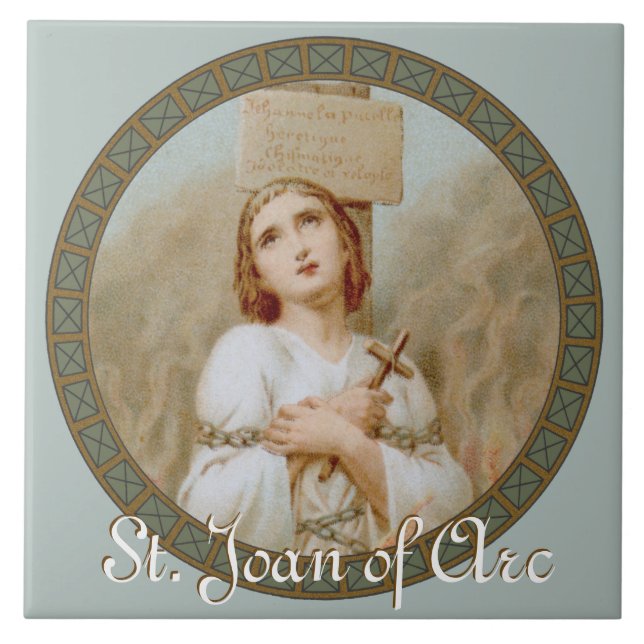 St. Joan of Arc Burning at the Stake (BF01) Tile 1 (Front)