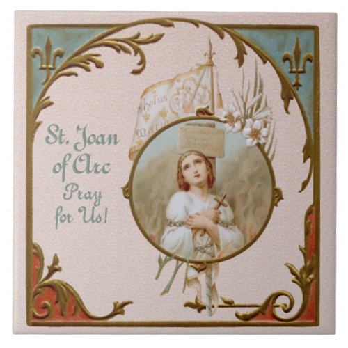 St Joan of Arc Burning at the Stake BF01 Tile 2