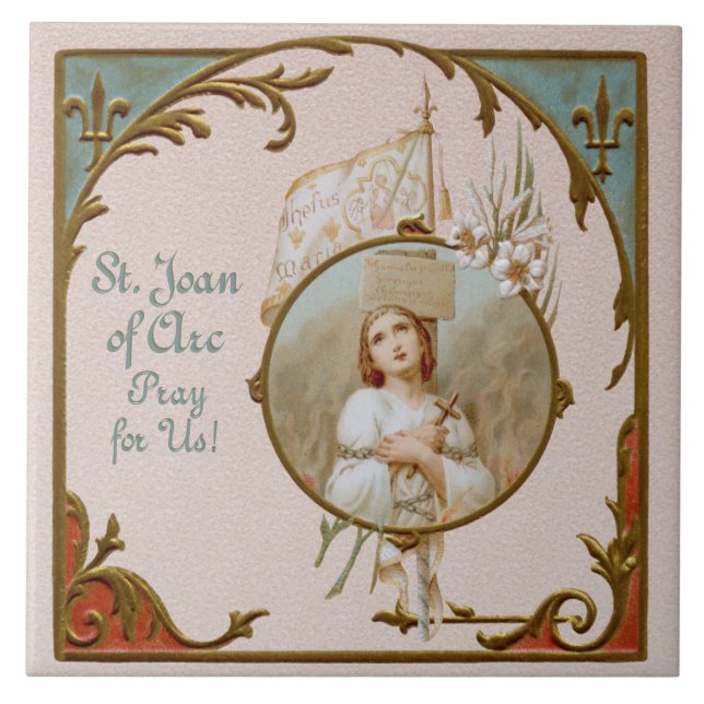 St. Joan of Arc Burning at the Stake (BF01) Tile 2 (Front)