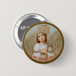 St. Joan of Arc Burning at the Stake (BF 01) Button