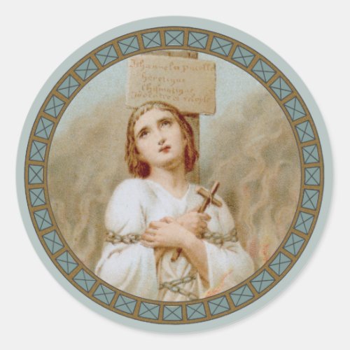 St Joan of Arc Burning at the Stake BF 01 Classic Round Sticker