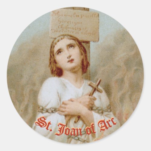 St Joan of Arc Burning at the Stake BF 01 Classic Round Sticker