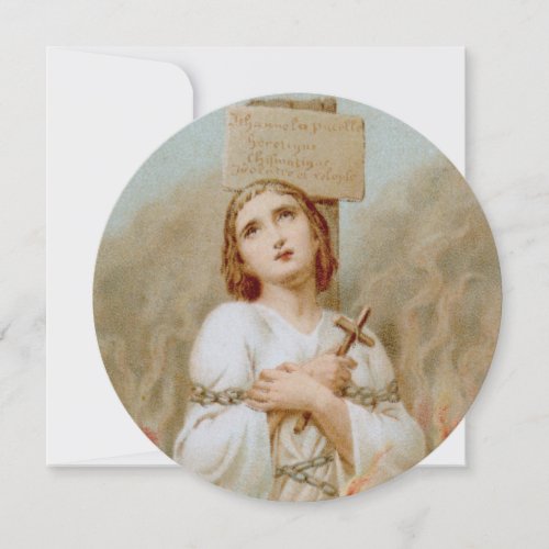 St Joan of Arc Burning BF 01 Blank Greeting Card