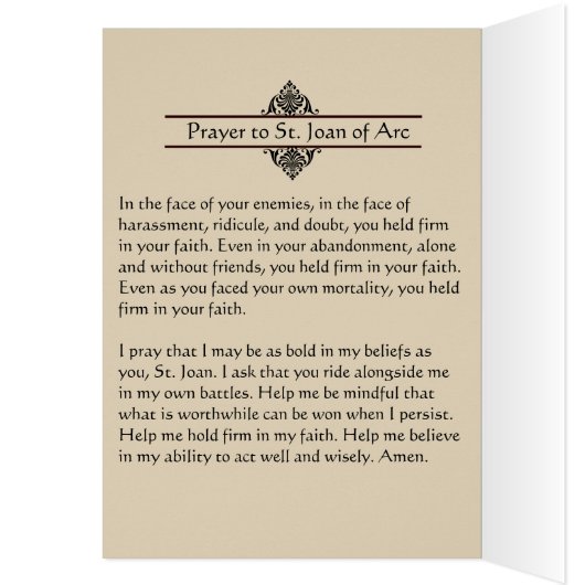 St. Joan of Arc Flag Soldier Catholic (Inside (Left))