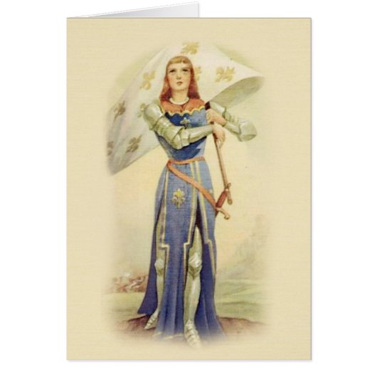 St. Joan of Arc Flag Soldier Catholic Cards (Front)
