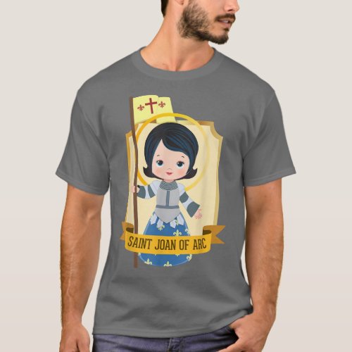 St Joan of Arc for Kids Cute Catholic Girl Saints  T_Shirt