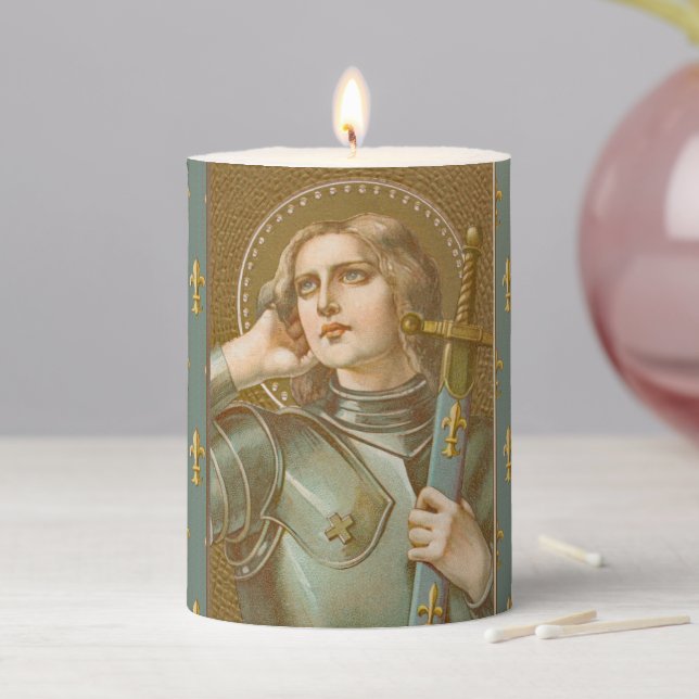 St. Joan of Arc (JM 28) 3"x4" Pillar Candle (In Situ)