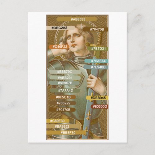 St Joan of Arc JM 28 Color Palette Postcard