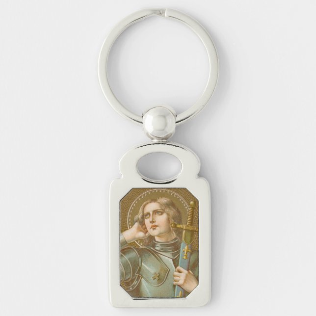 St. Joan of Arc (JM 28) Rectangular Metal Keychain (Front)