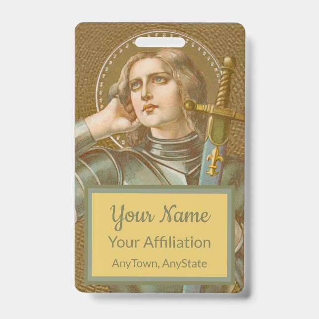 St. Joan of Arc (JM 28) (Style 1) Badge (Front)