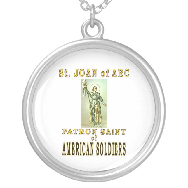 ST JOAN of ARC Silver Plated Necklace (Front)