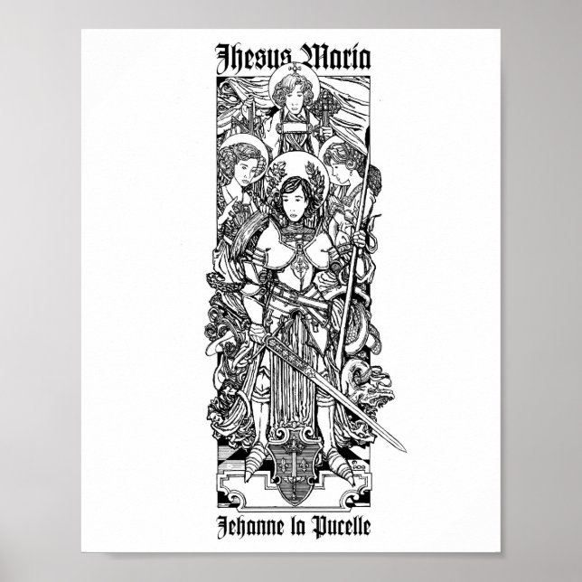 St. Joan of Arc with her Voices 8" x 10" Print (Front)