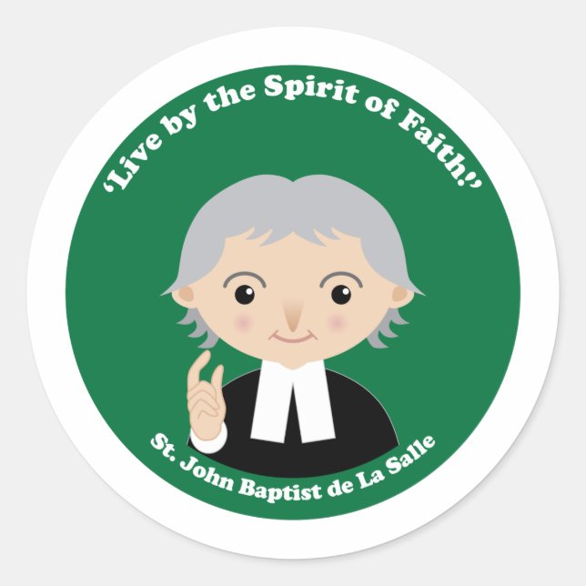 St. John Baptist de La Salle Classic Round Sticker (Front)