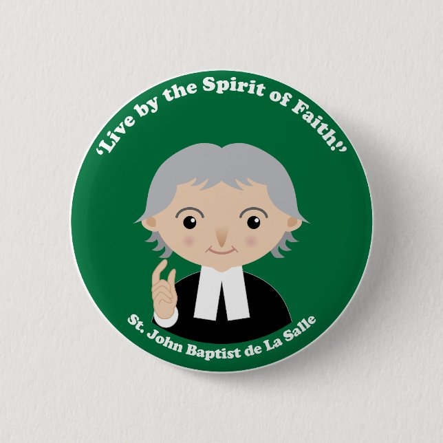 St. John Baptist de La Salle Pinback Button (Front)